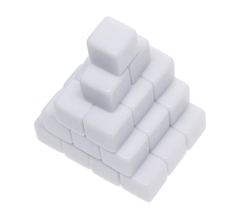 Shapenty 16MM White Acrylic Blank Dice Cubes for Board Games, DIY Sticker, Party Favor, Alphabet Numbers Puzzle Building Blocks Custom Dice Making, 30PCS - Image 2